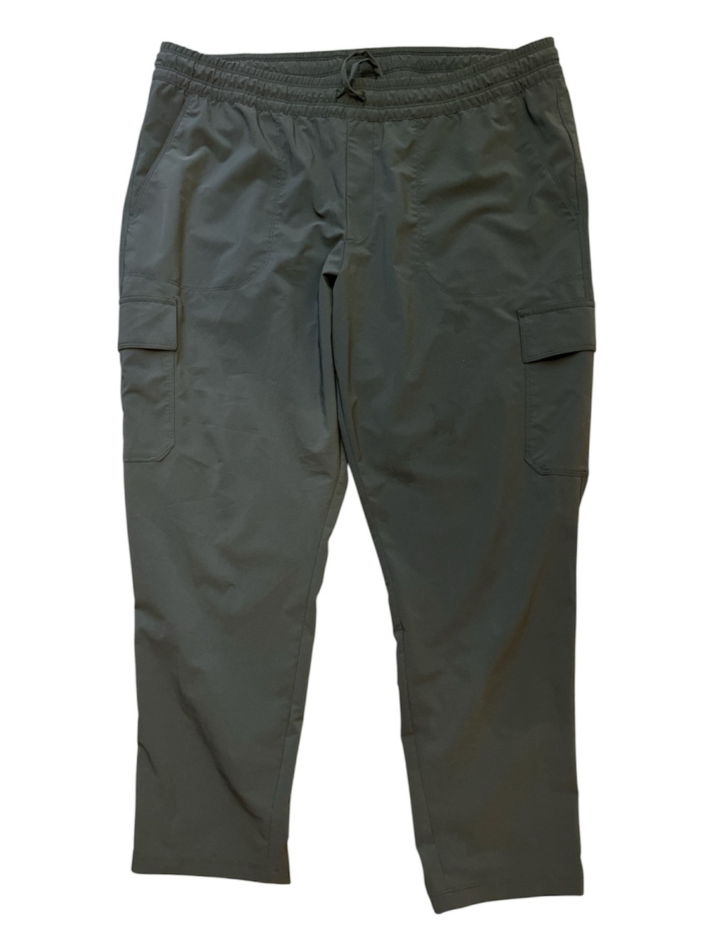 The North Face Womens XL Olive Green Hiking Cargo Pants Elastic Waist Flawed